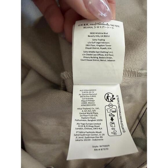 ALO Yoga Iconic Shopper Gray Tie-Dye Canvas Large Tote Bag Gym Travel Authentic - Picture 6 of 8